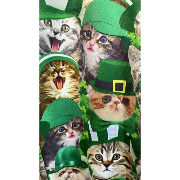 Tipsy‎ Elves St. Patrick's Day Cat Leggings Size Large (L) - Picture 4 of 7